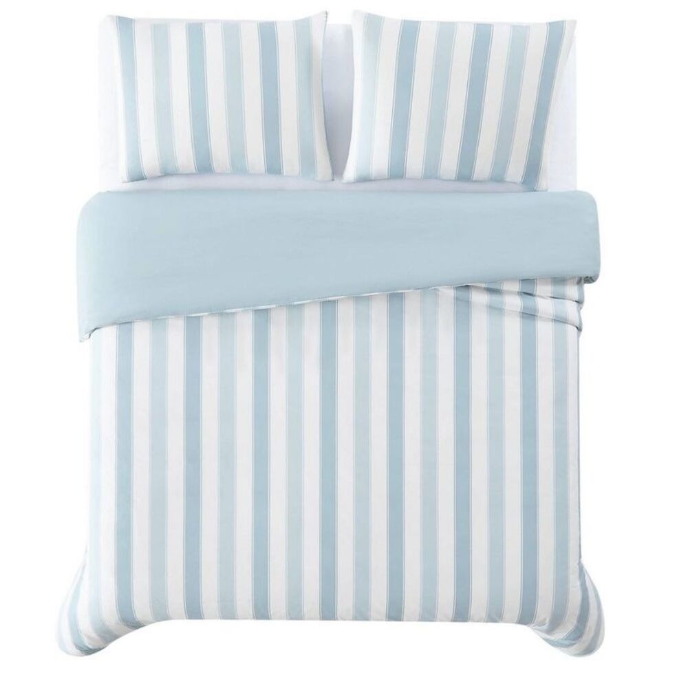 Truly Soft -  3pc Full/Queen Aiden Striped Duvet Cove Blue